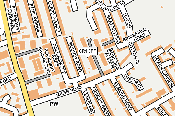 CR4 3FF map - OS OpenMap – Local (Ordnance Survey)