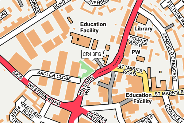 CR4 3FG map - OS OpenMap – Local (Ordnance Survey)