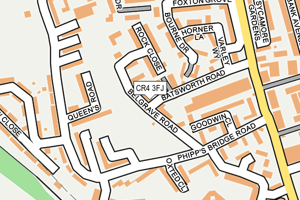 CR4 3FJ map - OS OpenMap – Local (Ordnance Survey)