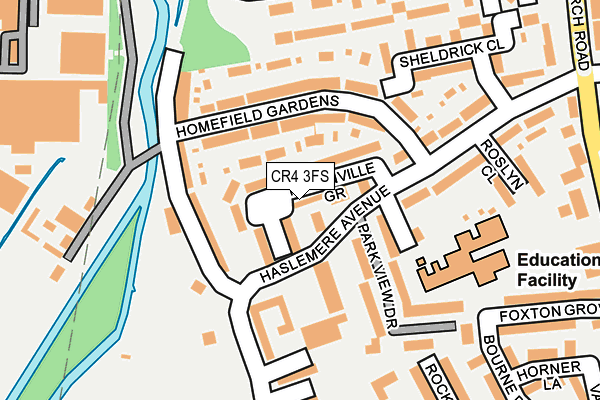 CR4 3FS map - OS OpenMap – Local (Ordnance Survey)