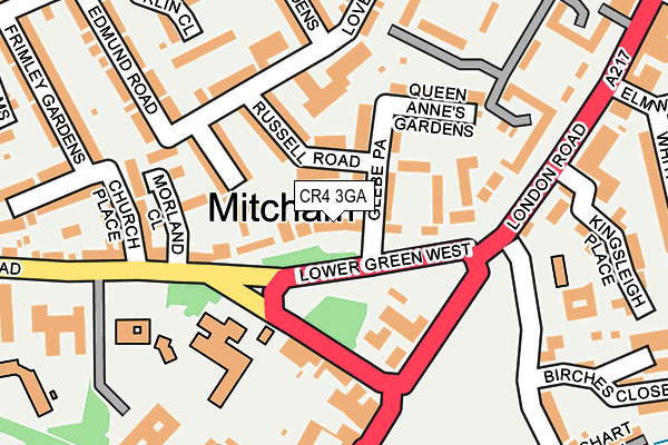 CR4 3GA map - OS OpenMap – Local (Ordnance Survey)