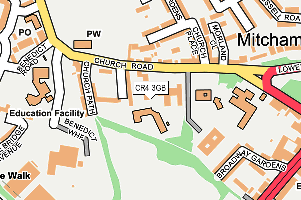 CR4 3GB map - OS OpenMap – Local (Ordnance Survey)