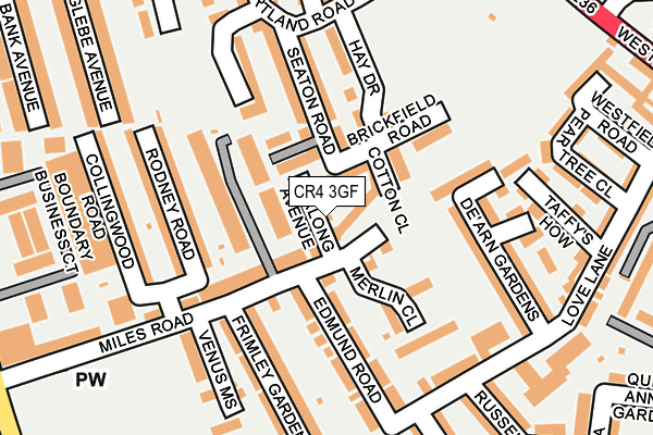 CR4 3GF map - OS OpenMap – Local (Ordnance Survey)