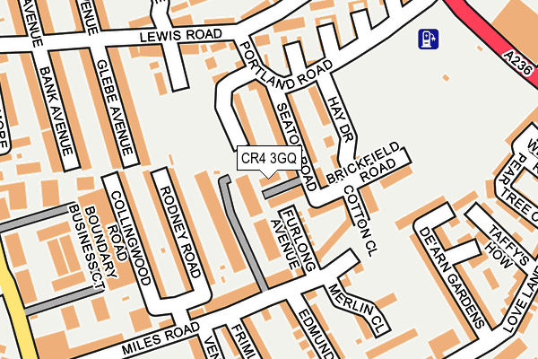 CR4 3GQ map - OS OpenMap – Local (Ordnance Survey)