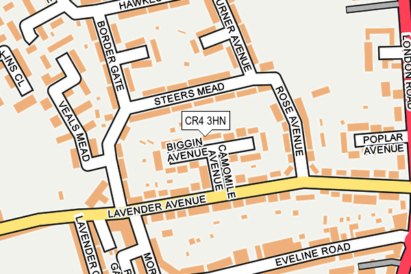 CR4 3HN map - OS OpenMap – Local (Ordnance Survey)