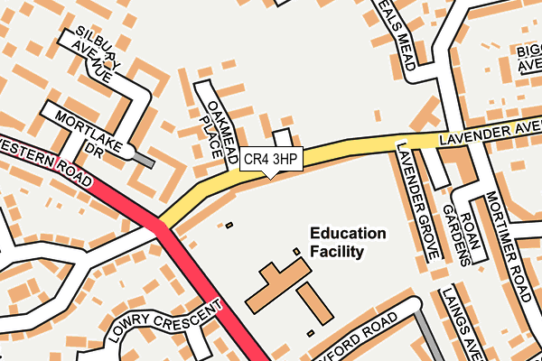 CR4 3HP map - OS OpenMap – Local (Ordnance Survey)