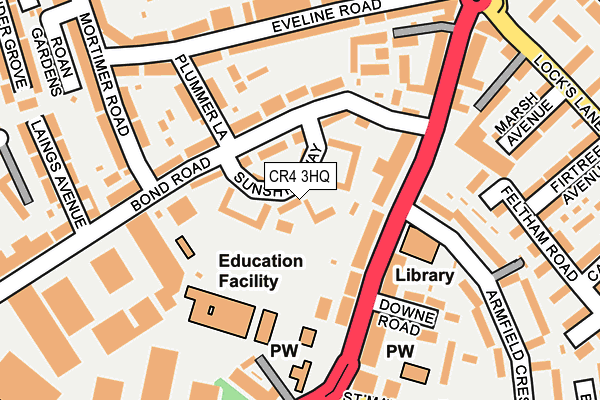 CR4 3HQ map - OS OpenMap – Local (Ordnance Survey)