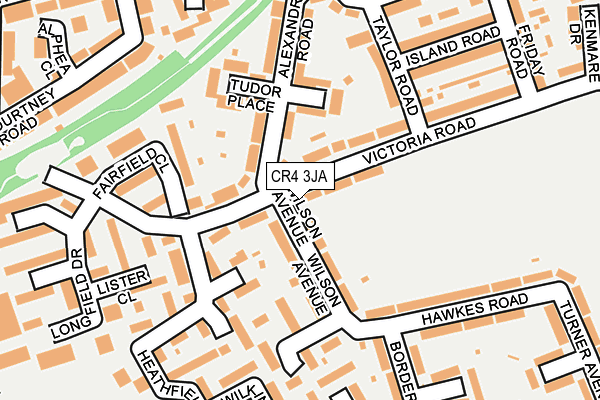 CR4 3JA map - OS OpenMap – Local (Ordnance Survey)