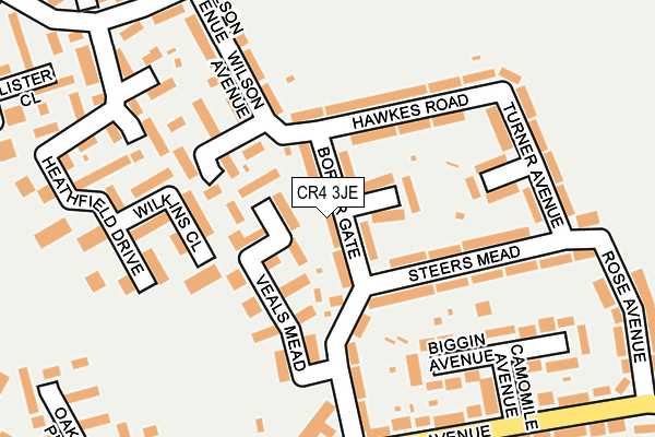 CR4 3JE map - OS OpenMap – Local (Ordnance Survey)