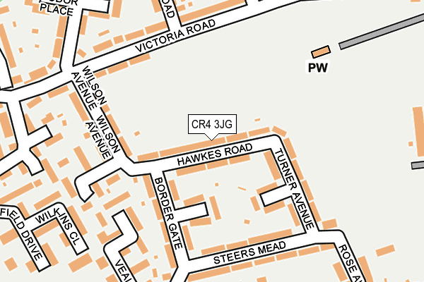 CR4 3JG map - OS OpenMap – Local (Ordnance Survey)