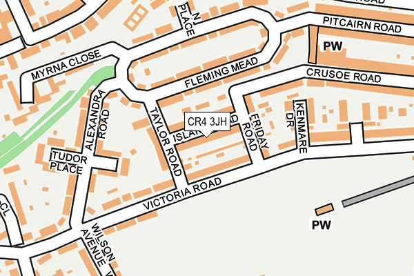 CR4 3JH map - OS OpenMap – Local (Ordnance Survey)