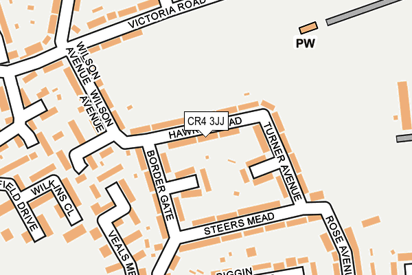 CR4 3JJ map - OS OpenMap – Local (Ordnance Survey)