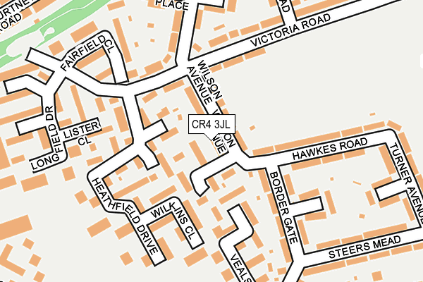 CR4 3JL map - OS OpenMap – Local (Ordnance Survey)