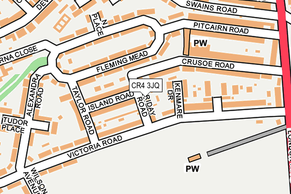 CR4 3JQ map - OS OpenMap – Local (Ordnance Survey)