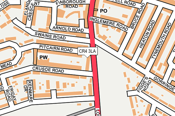 CR4 3LA map - OS OpenMap – Local (Ordnance Survey)