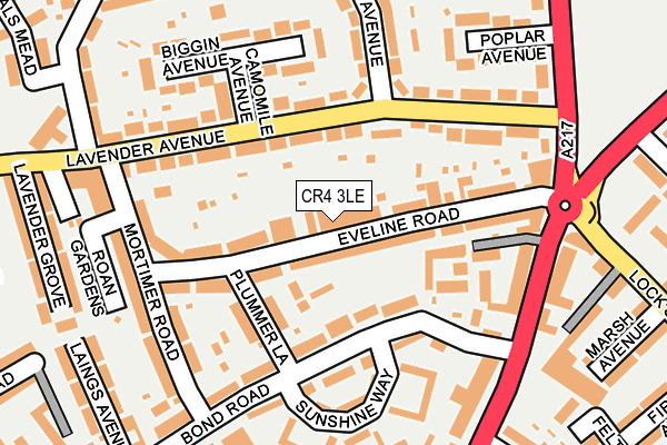 CR4 3LE map - OS OpenMap – Local (Ordnance Survey)