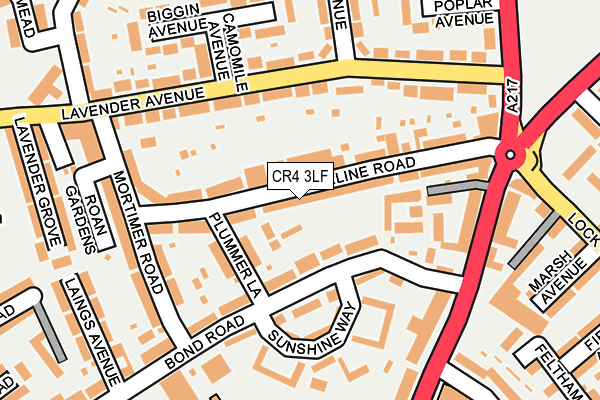 CR4 3LF map - OS OpenMap – Local (Ordnance Survey)