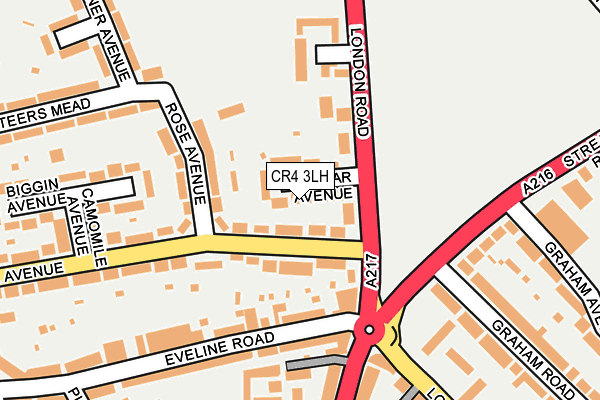 CR4 3LH map - OS OpenMap – Local (Ordnance Survey)