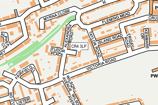 CR4 3LP map - OS OpenMap – Local (Ordnance Survey)