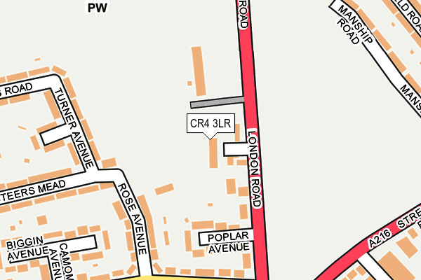 CR4 3LR map - OS OpenMap – Local (Ordnance Survey)