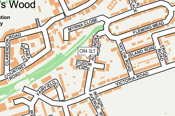 CR4 3LT map - OS OpenMap – Local (Ordnance Survey)