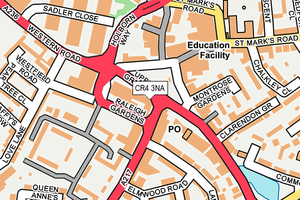 CR4 3NA map - OS OpenMap – Local (Ordnance Survey)