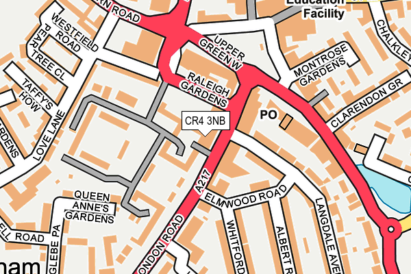 CR4 3NB map - OS OpenMap – Local (Ordnance Survey)