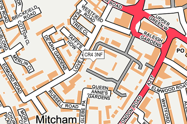 CR4 3NF map - OS OpenMap – Local (Ordnance Survey)