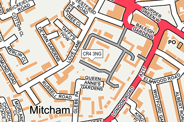 CR4 3NG map - OS OpenMap – Local (Ordnance Survey)