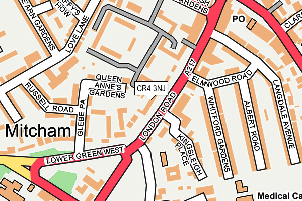 CR4 3NJ map - OS OpenMap – Local (Ordnance Survey)