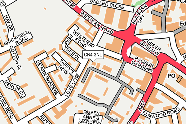 CR4 3NL map - OS OpenMap – Local (Ordnance Survey)