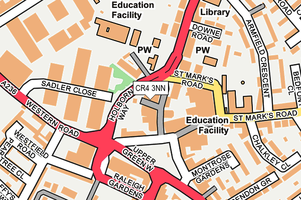 CR4 3NN map - OS OpenMap – Local (Ordnance Survey)
