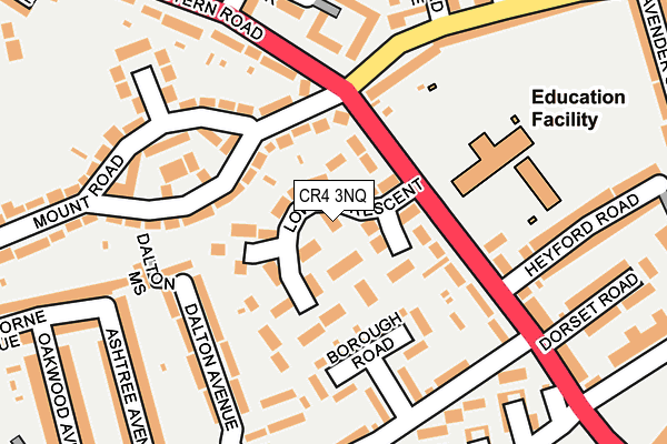 CR4 3NQ map - OS OpenMap – Local (Ordnance Survey)