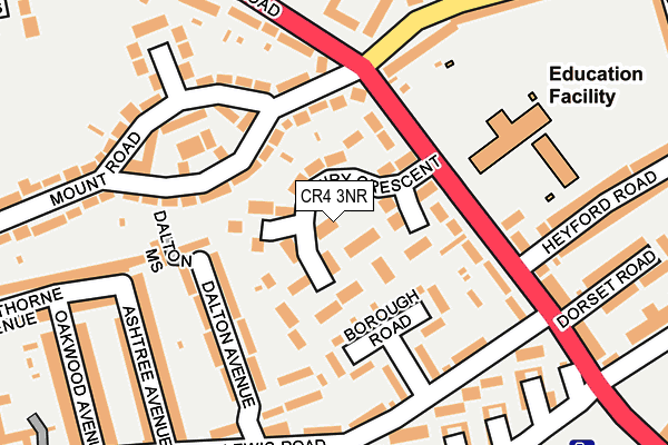 CR4 3NR map - OS OpenMap – Local (Ordnance Survey)