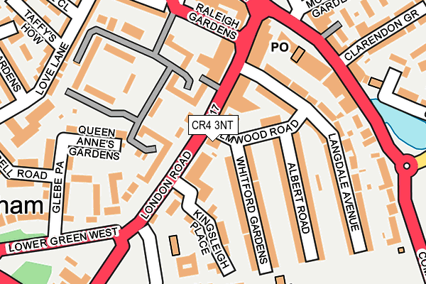 CR4 3NT map - OS OpenMap – Local (Ordnance Survey)