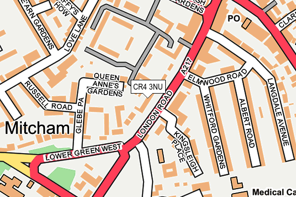 CR4 3NU map - OS OpenMap – Local (Ordnance Survey)