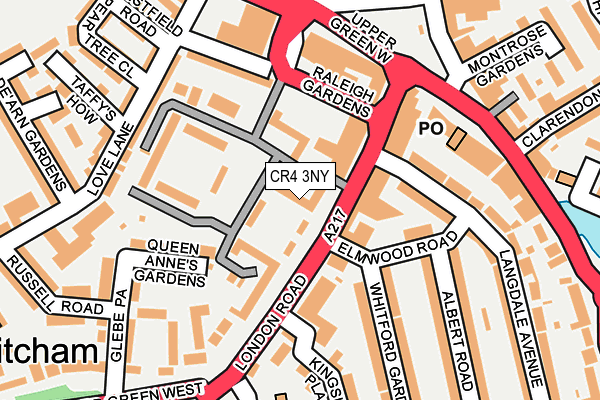 CR4 3NY map - OS OpenMap – Local (Ordnance Survey)