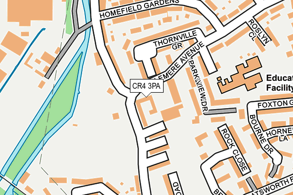 CR4 3PA map - OS OpenMap – Local (Ordnance Survey)