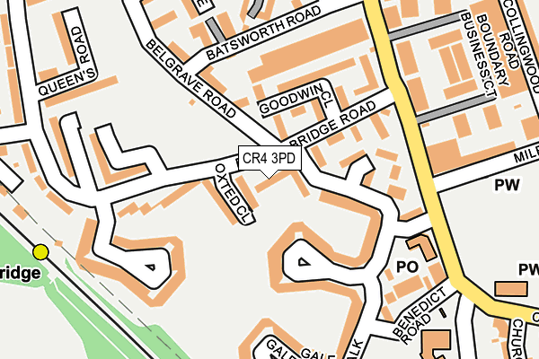 CR4 3PD map - OS OpenMap – Local (Ordnance Survey)