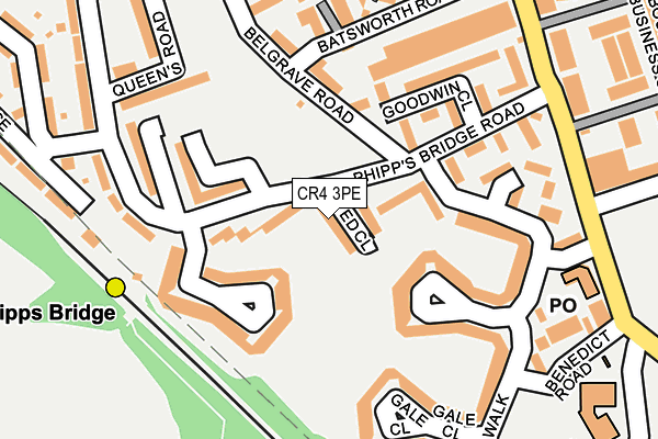 CR4 3PE map - OS OpenMap – Local (Ordnance Survey)