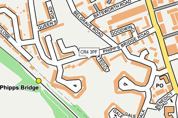 CR4 3PF map - OS OpenMap – Local (Ordnance Survey)