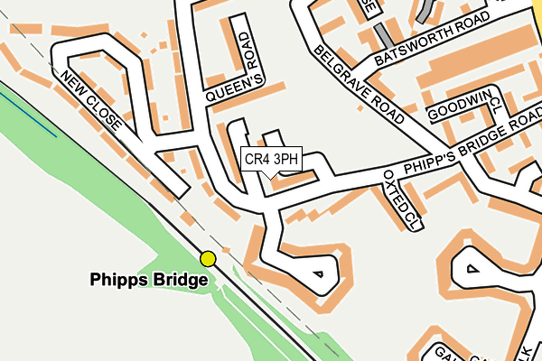 CR4 3PH map - OS OpenMap – Local (Ordnance Survey)