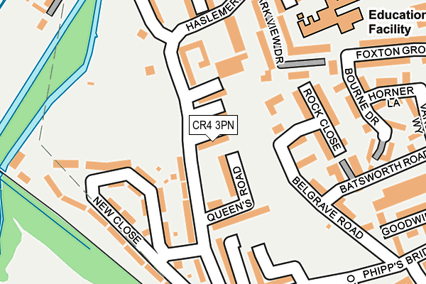 CR4 3PN map - OS OpenMap – Local (Ordnance Survey)