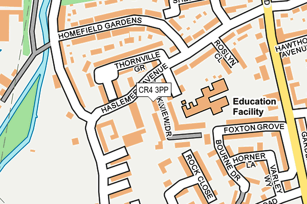 CR4 3PP map - OS OpenMap – Local (Ordnance Survey)
