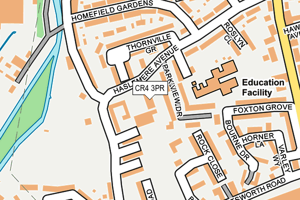 CR4 3PR map - OS OpenMap – Local (Ordnance Survey)