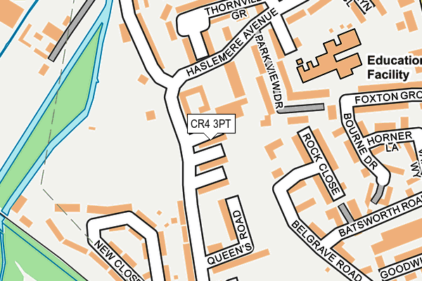 CR4 3PT map - OS OpenMap – Local (Ordnance Survey)