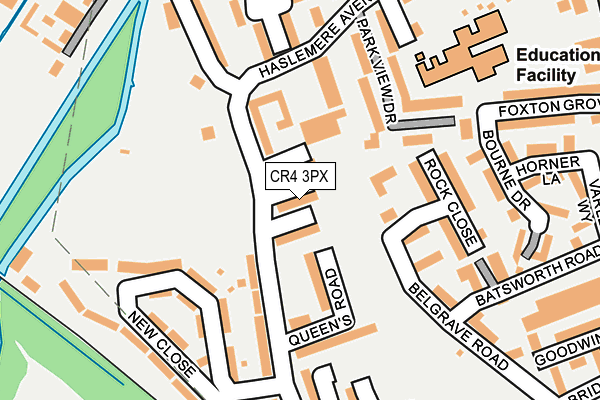 CR4 3PX map - OS OpenMap – Local (Ordnance Survey)