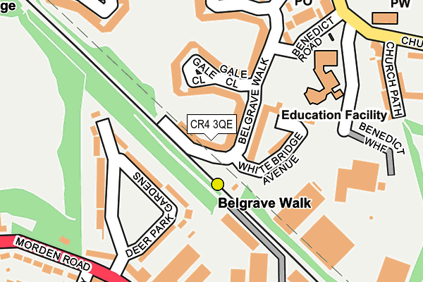 CR4 3QE map - OS OpenMap – Local (Ordnance Survey)