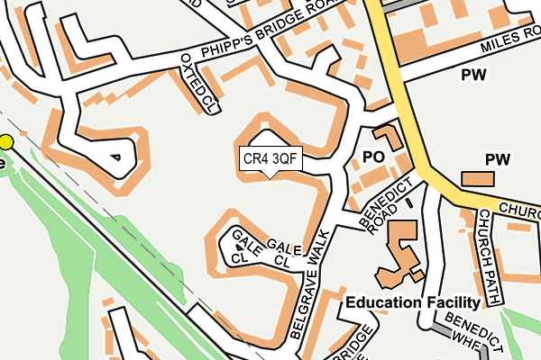 CR4 3QF map - OS OpenMap – Local (Ordnance Survey)