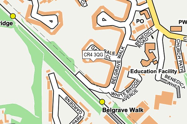 CR4 3QG map - OS OpenMap – Local (Ordnance Survey)